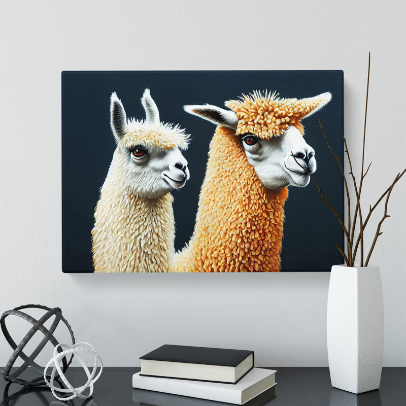 Enthralling Llamas - Wrapped Canvas, 35cm H x 50cm W x 3cm D