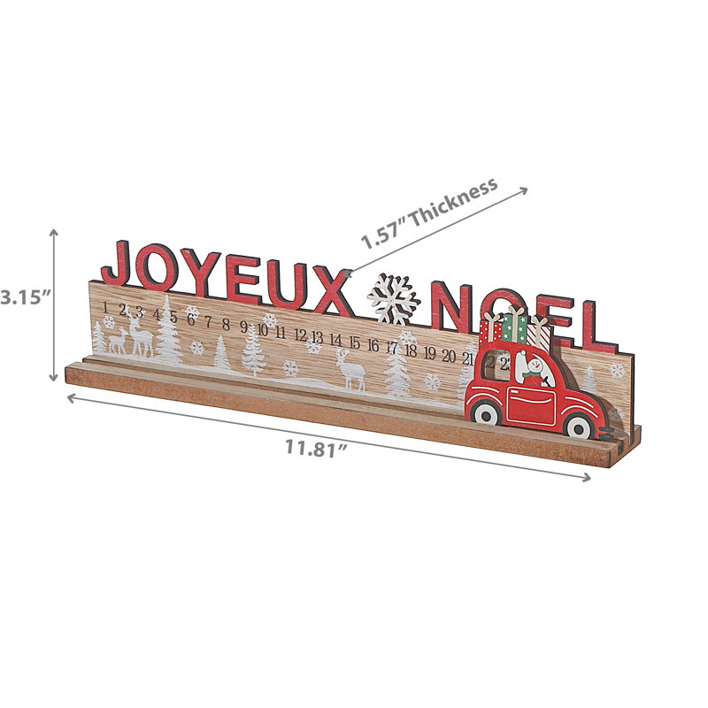 Support de calendrier en bois Joyeux Noel