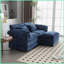 Canapé double moderne en chenille avec repose-pieds Poches latérales - sièges de salon moelleux-398406974