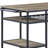 Rectangular Black And Oak Kitchen Island With Paper Top Rustic Style Powder Coated Metal Veneer