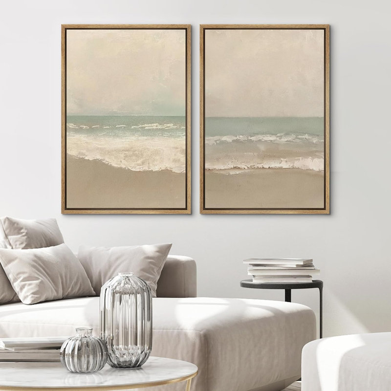 «Spiraling Abstract Lines», 2 pièces sur toile, H 36 po x l 24 po, Encadré naturel