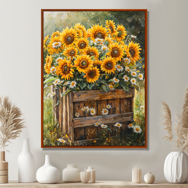 Bess - impressions murales florales, Brun, Impression encadrée flottante, H 20 po x l 12 po