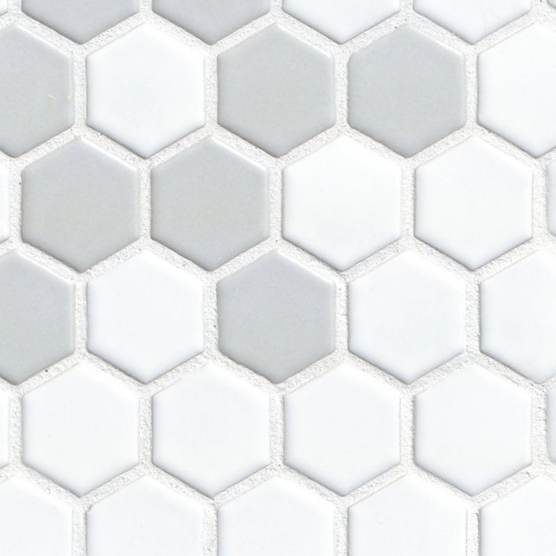 Florava 12 in. x 12 in. Matte Porcelain Mosaic Floor and Wall Tile, Moonlite