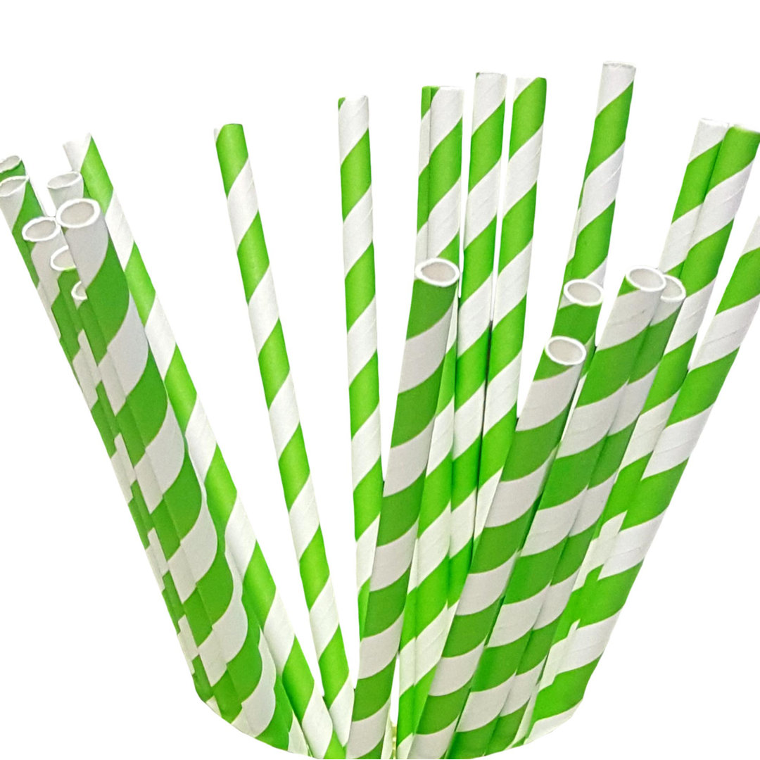 Disposable Paper Birthday Straws (Set of 100) Beauty Acrylic Color: Green