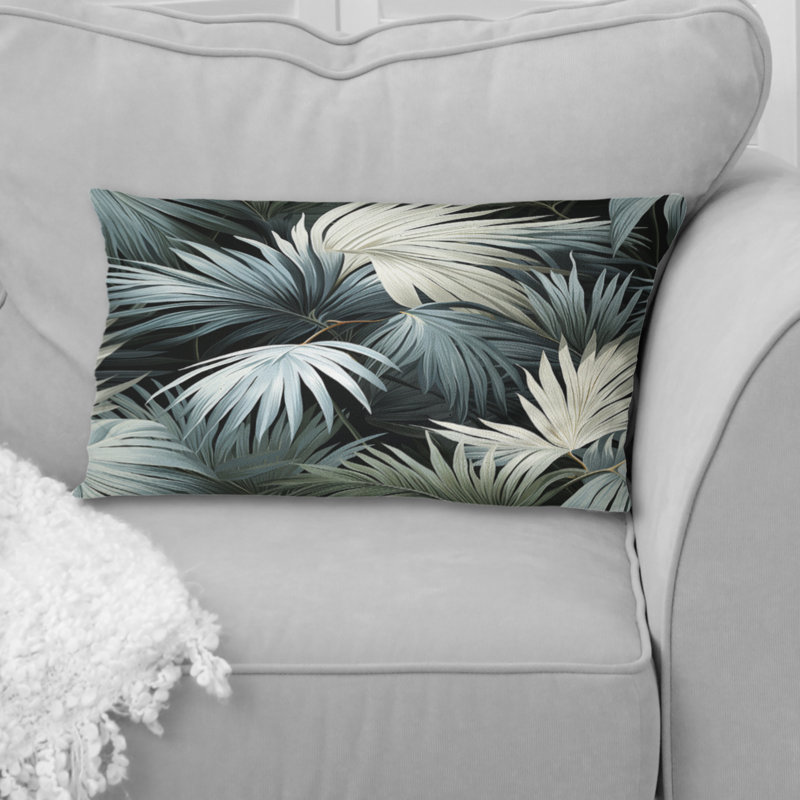 Monogramme de motif tropical tropical - Coussin Abstrait corail multicolore abstrait - Coussin décoratif