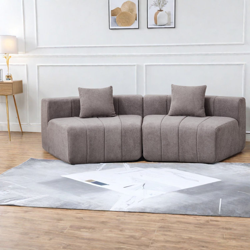 Canapés chic en chenille, design incurvé moderne pour le salon et le bureau