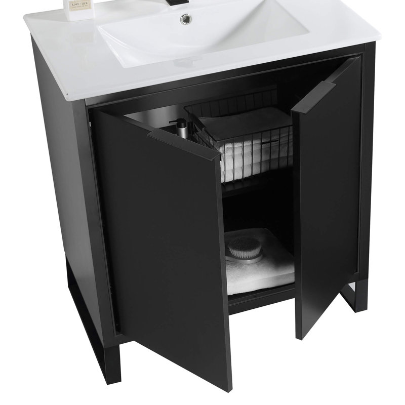 30'' Single Bathroom Vanity Set, Matte Black, Matte Black