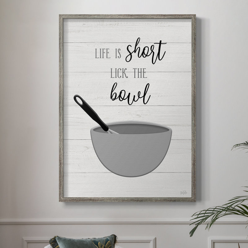 «Lick The Bowl», reproduction encadrée - bois massif, H 11 po x l 9 po
