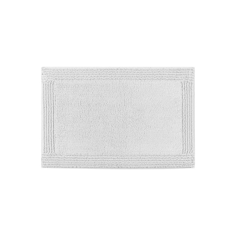 1 PCS 20X30" 100% Cotton Tufted 3000 GSM Reversible Bath Rug, Light Gray, Rectangle 1'8" x 2'6"