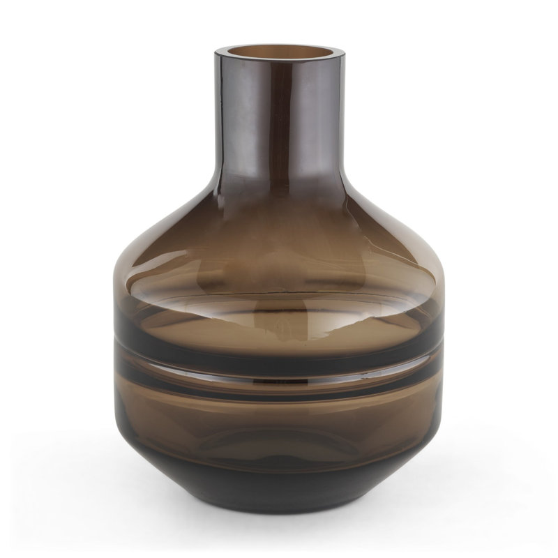 Petit vase en verre Aurel, 7.1L x 7.1W x 9.4H, Brun