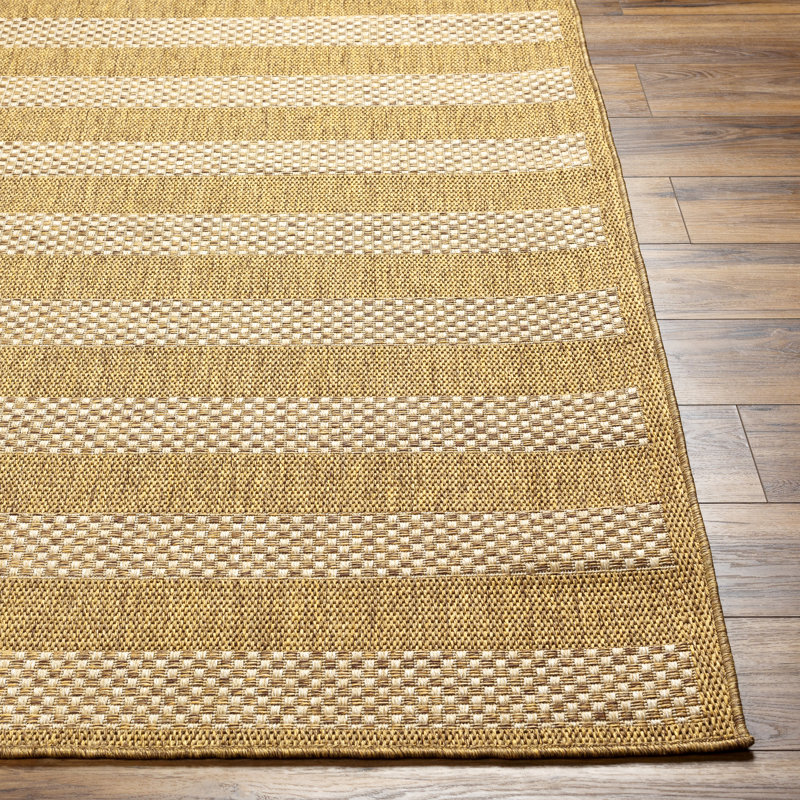 Syretha Striped Indoor / Outdoor Rug, Square 7'10"