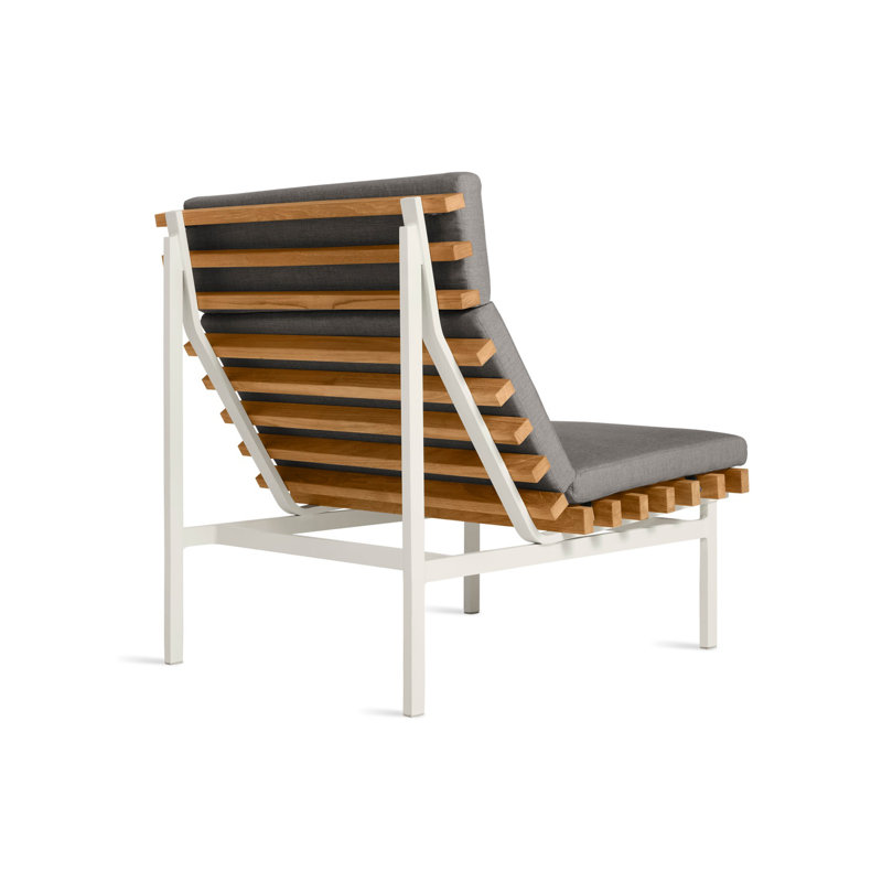 Perch Outdoor Teak Chaise Lounge, Toohey Charcoal, White
