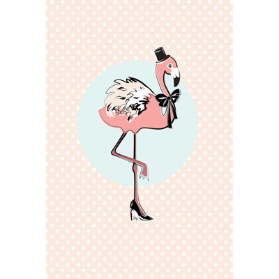 Flamingo 1 Piece Wrapped Canvas Wall Art