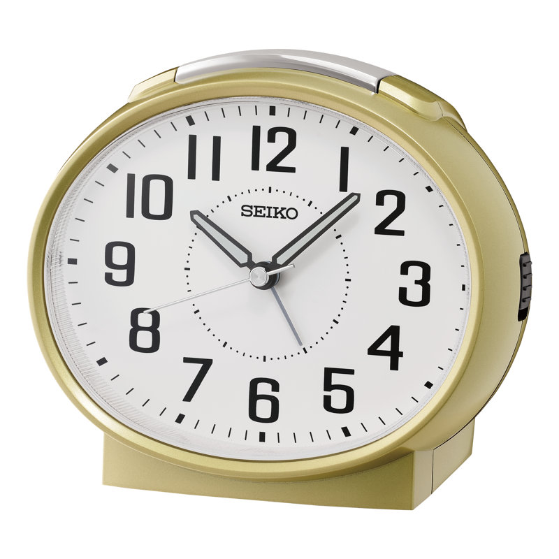 QHK059GLH Basic Alarm Clock, Golden, Gold
