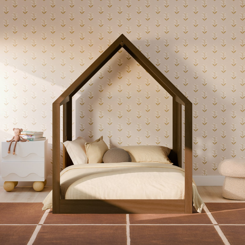 Uchi Montessori-Inspired House Twin Bed, Full, Natural Walnut