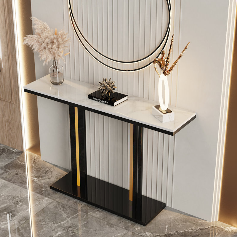 Console 46,4 po Jermani, Marbre blanc