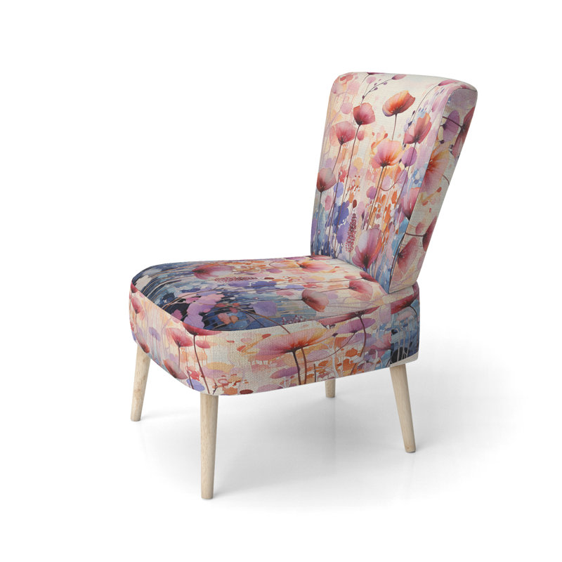 Chaise d'appoint contemporaine tapissée et mauve Mauve Botanical Whispers IV