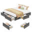 Lit plateforme très grand avec pied de lit et 4 tiroirs sous le lit, gris-400073677-346622725