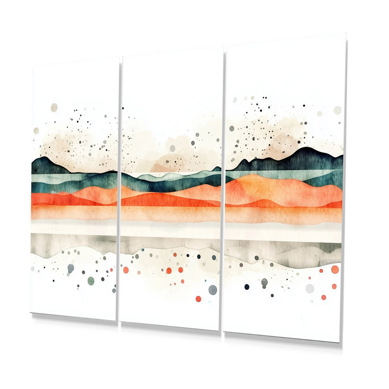 Shifting Marble Landscape - Ensemble d'art mural abstrait en marbre, H 32 po x l 48 po, Impression sans cadre en métal