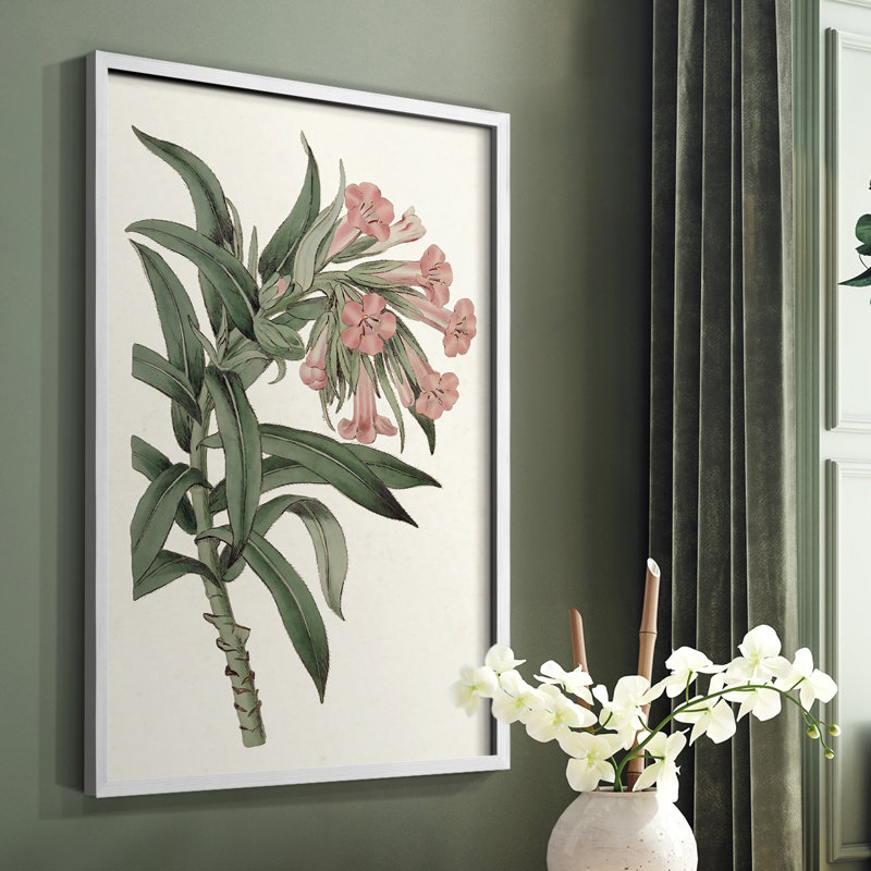 «Pink Floral Mix VI», reproduction encadrée - bois massif, Blanc, H 20 po x l 16 po