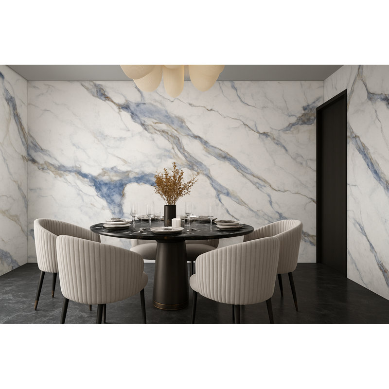 Panneaux muraux décoratifs imperméables à l'eau SPC - ensemble intérieur 2 pièces, Blanc/Noir