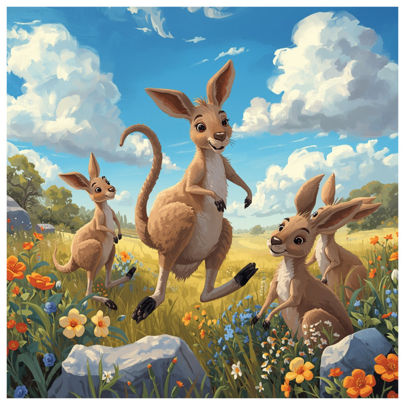 Kangaroos In Wildflowers Comforter, Twin Extra Long