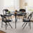 Folding Table, 33.6-Inch Portable Square Folding Card Table,  Metal Folding Table With Pu Soft Cushion 4 Chairs-1780208354