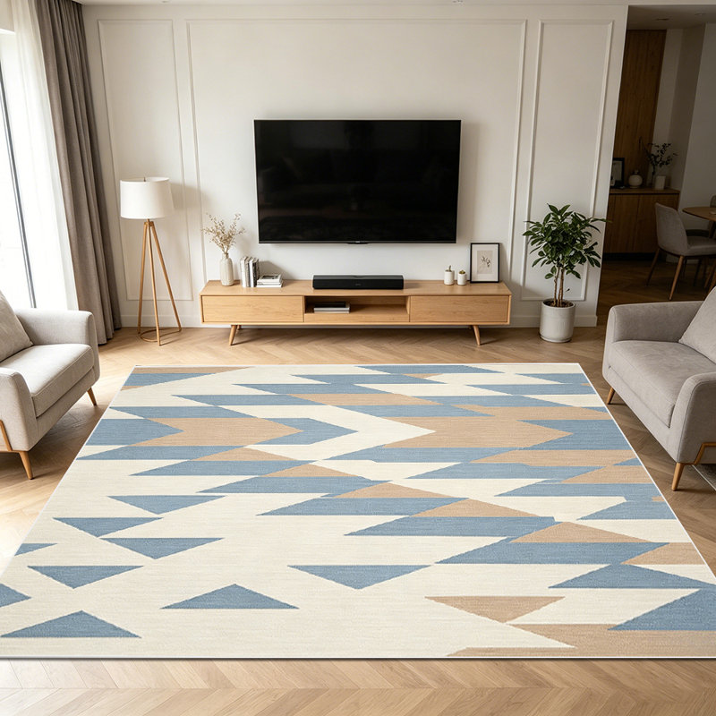 1PC Neutral Aztec Chevron Geometric area rugs for Living Room, Soft and Comfortable, Suitable for all seasons, easy-to-maintain, machine washable Indoor floor mat, Under Table Farmhouse suitable for entryway, bedroom, dining room, home office, patio,