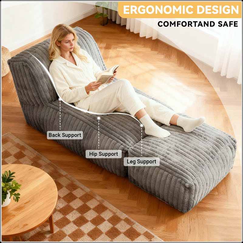 Chaise longue modulaire - Canapé-lit convertible, Gris clair