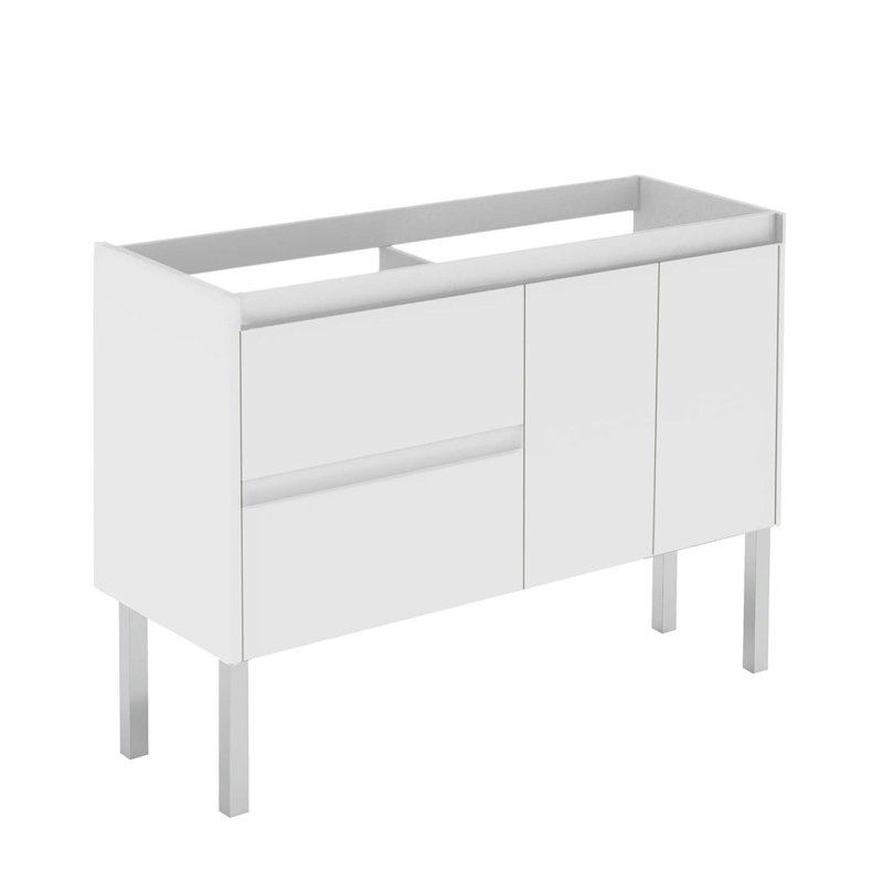 Ambra 47'' W Single Bathroom Vanity Base, Matte White