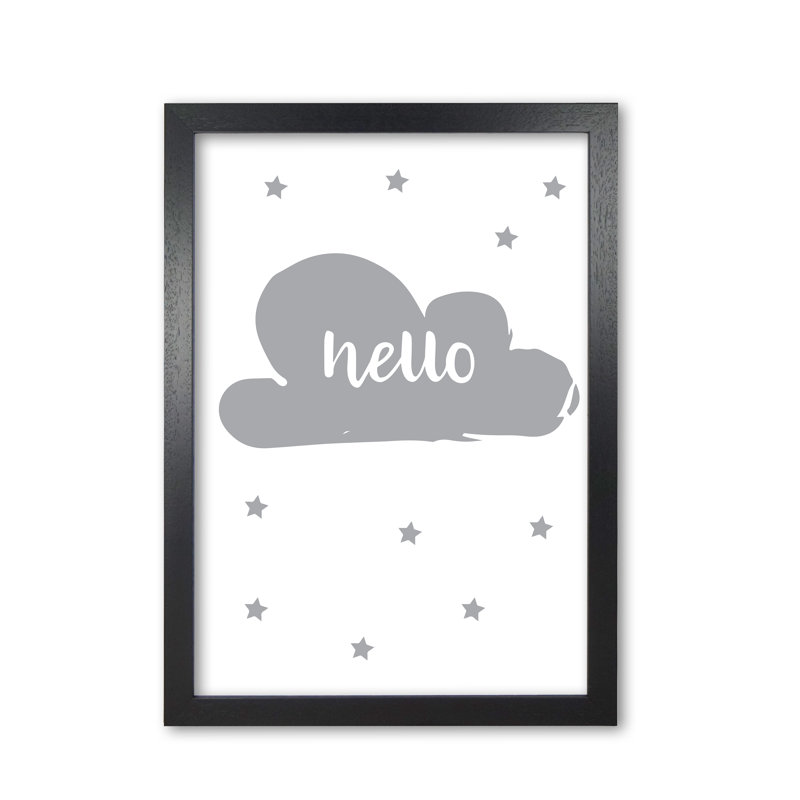 Hello Cloud - Print, Black Grain Frame, 60 cm H x 42 cm W x 5 cm D