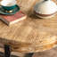 Table basse ronde en bois massif rétro Burlywood