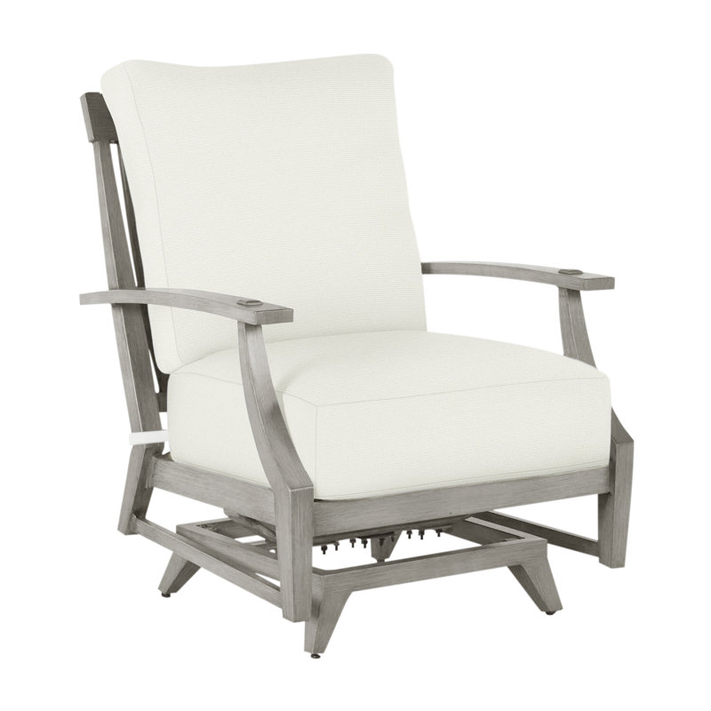 Croquet Patio Chair with Cushions, No Welt, Oyster, Natural White