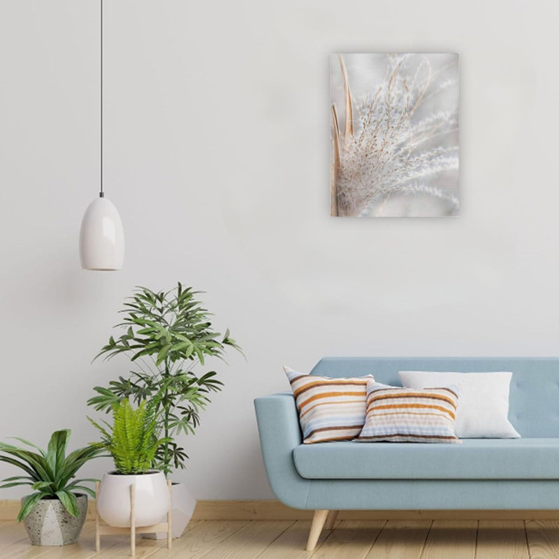 Décoration murale sur toile beige Wisps d'été 24 po x 18 po