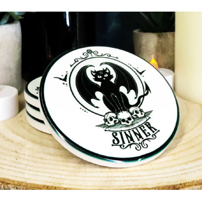 Becerril Ceramic Round 4 Piece Coaster Set