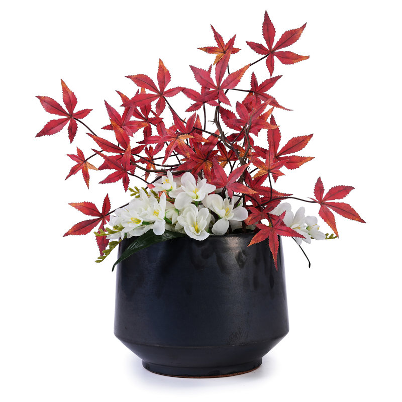 3 Piece Antique Gray Ceramic Flower Planter Group, All-Weather For Indoor And Outdoor Spaces, Drainage Hole Root Health, 14.88" X 10.81" Size Flowerpot , Pieces, Modern Style Various Heat Frost ,