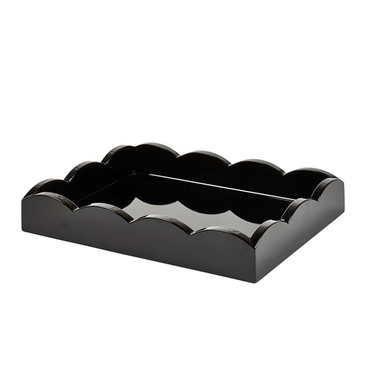 11x8 Scalloped Tray, Black