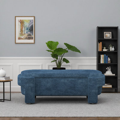 Élégant banc de rangement en lin beige avec sièges confortables pour le hall d'entrée et le salon