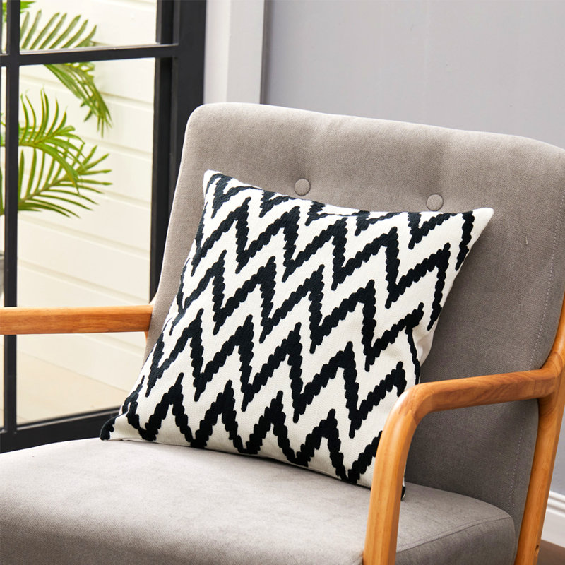 Claren Striped Cushion Cover, Black
