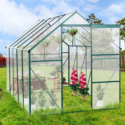 Serre extérieure de 6 pi x 10 pi avec porte coulissante pour planter un toit incliné dans la chambre de bébé pour un meilleur drainage toute l'année