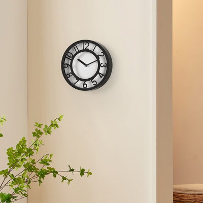 Wall clock Plastic Silent Suitable for decoration 8in Black