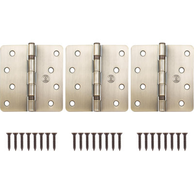 4" Ball-Bearing Door Hinges, 1/4" Radius Corner
