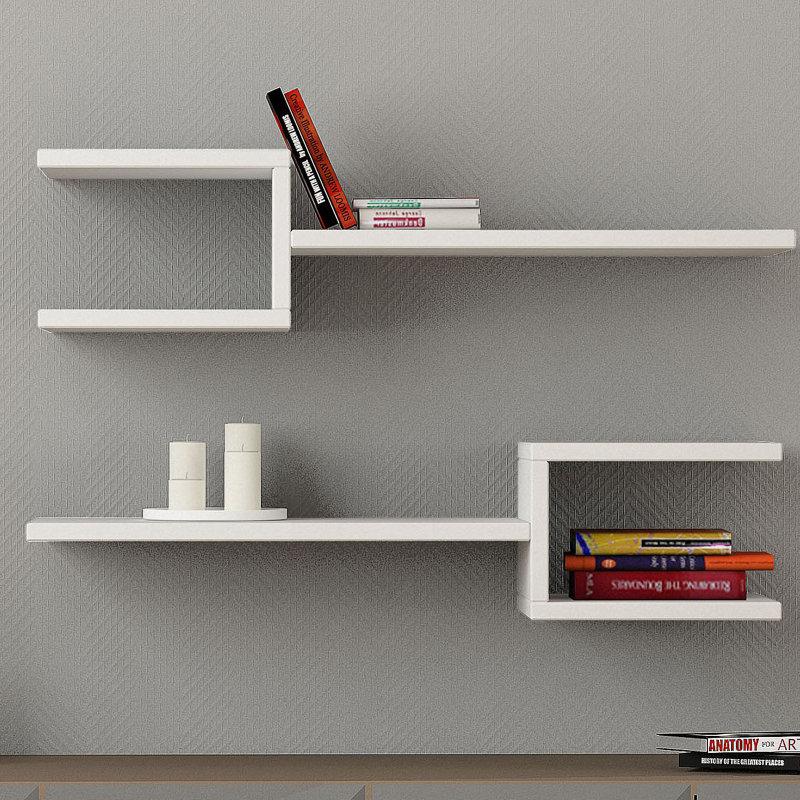 Modern Floating Wall Shelves, White