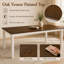 Table de salle à manger extensible Vonnie 59"-77" pour 4 à 6 personnes, table de cuisine rectangulaire en placage de chêne avec pieds en hévéa massif, style ferme moderne-1962234823