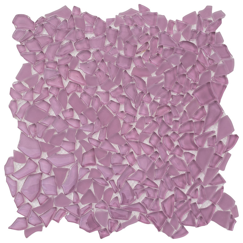 Glass Pebbles Mosaic Wall & Floor Tile, Pink