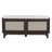 Boho Rattan Entryway Bench With Storage, Cushioned For Comfort, Wooden Shoe Organizer With Double Doors (Espresso+Beige)-557707980