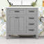Meuble-lavabo simple 36 po avec plateau en céramique Nikan-930158368