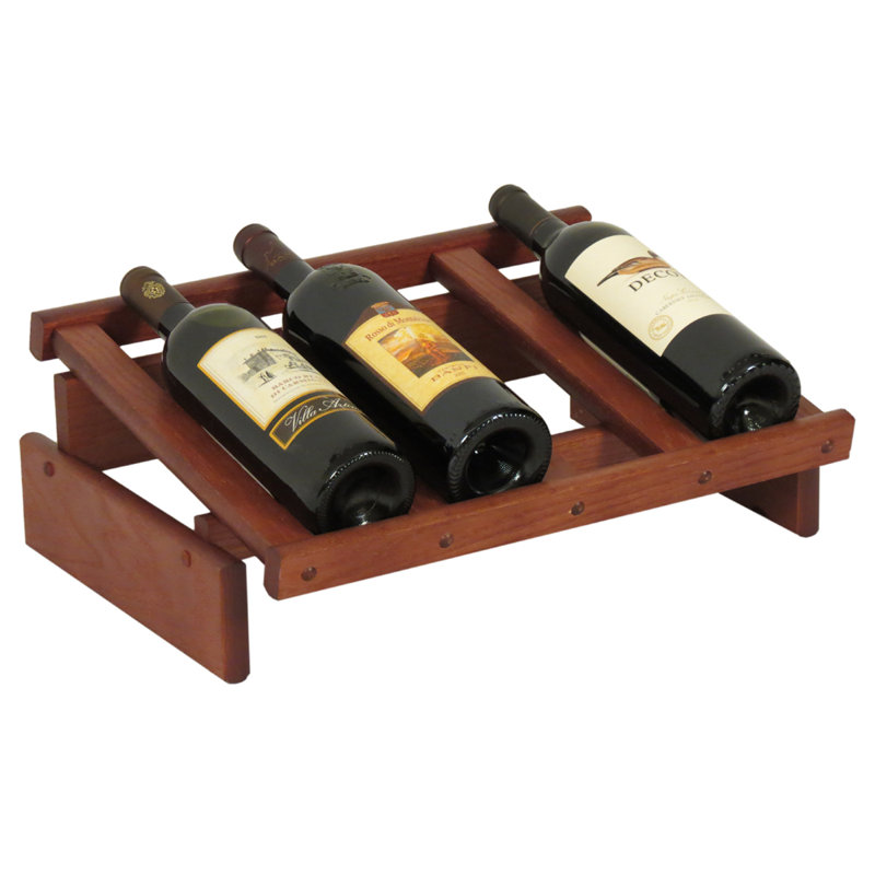 Support à vin de table Geis, Acajou, H 6,5 po x l 17,625 po x P 12,875 po