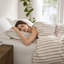 Ensemble de housse de couette confortable toutes saisons pour grands lits, style rayé décontracté