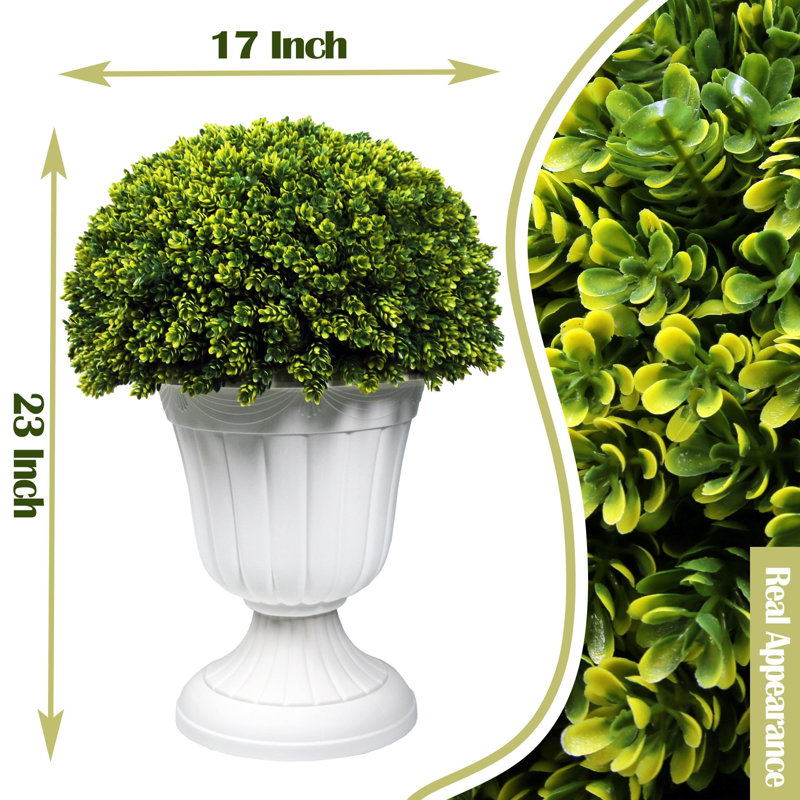23” Artificial Pine Cone-Shaped Topiary Ball Tree (Set of 2)